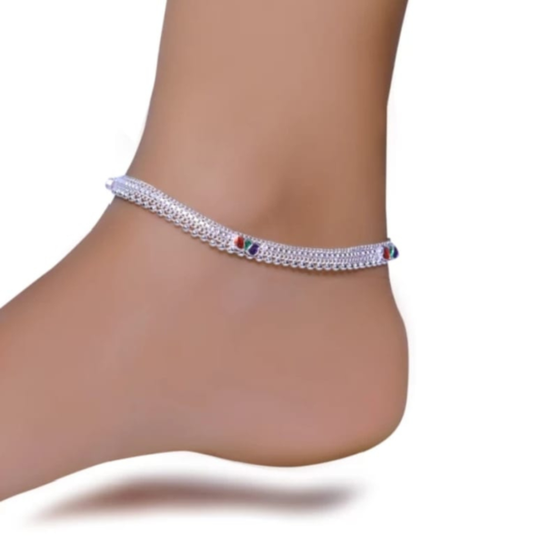 Indian traditional white metal bridal design partywear anklets