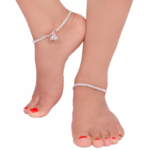 Beautiful Silver Plated Anklets For Women And Girls 10 Inch