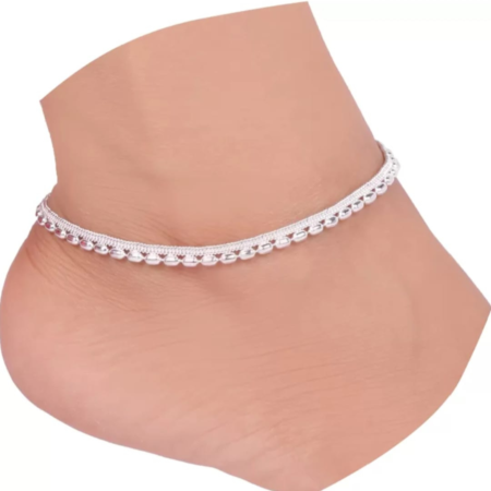 Beautiful Silver Plated Anklets For Women And Girls 10 Inch