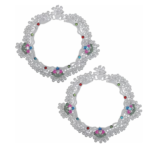 Beautiful Indian Traditional Silver Plated Partywear Payal Pajeb Anklets For Women And Girls