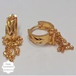 Women's Traditional 18k One Gram Gold Ethnic Brass Stylish South Indian Hoop Bali Earrings Set
