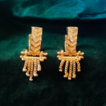 Women's Traditional 18k One Gram Gold Ethnic Brass Stylish South Indian Hoop Bali Earrings Set