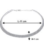 CZ Stone Studded Silver Crystal Rhinestone Choker Necklace for Women.