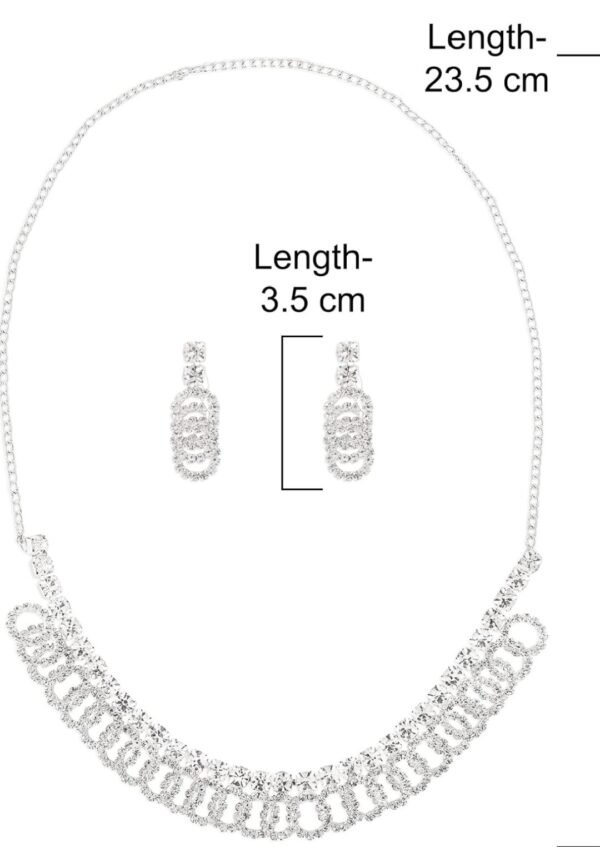 Necklace set for women wedding stylish AD silver fancy jewellery choker diamond cz stone