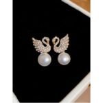 Beautiful Korean Western Swan Design Earrings