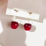 Trendy Korean-Western Cherry Fruit Earrings for Women and Girls