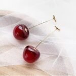 Trendy Korean-Western Cherry Fruit Earrings for Women and Girls