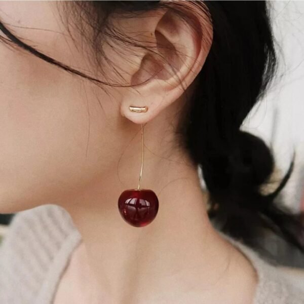 Trendy Korean-Western Cherry Fruit Earrings for Women and Girls