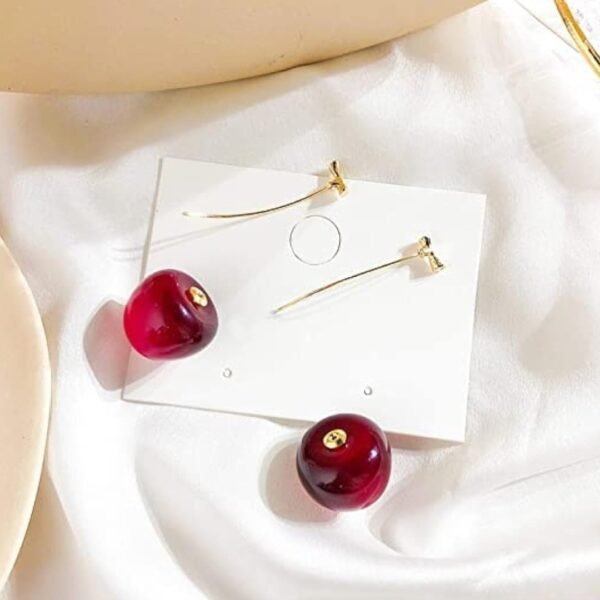 Trendy Korean-Western Cherry Fruit Earrings for Women and Girls