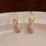 Stunning Pink Lotus Flower Design Earrings for Women and Girls