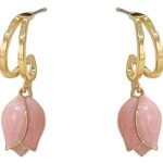 Stunning Pink Lotus Flower Design Earrings for Women and Girls