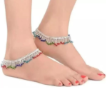 Beautiful Indian Traditional Silver Plated Partywear Payal Pajeb Anklets For Women And Girls