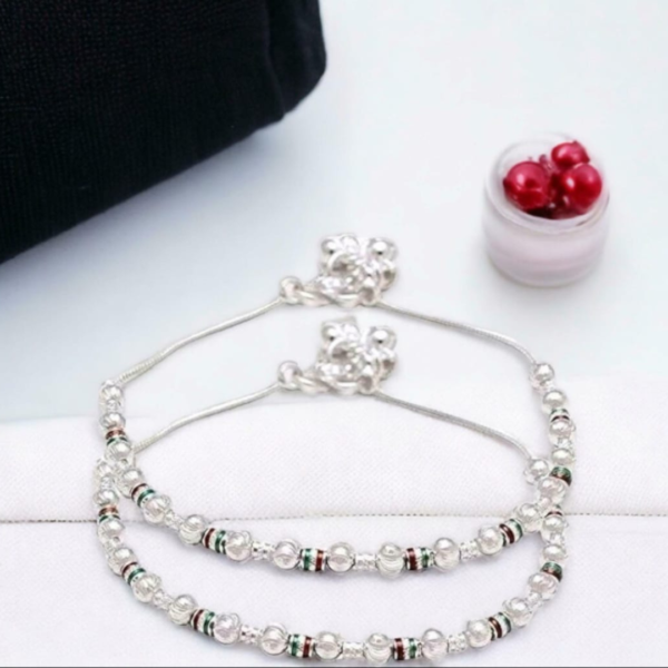 Beautiful Indian Traditional Silver Plated Partywear Payal Pajeb Anklets For Women And Girls