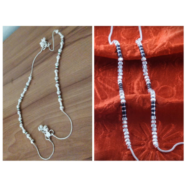 Combo of 2 Indian Traditional Silver Plated Partywear Payal Pajeb Anklets For Women And Girls