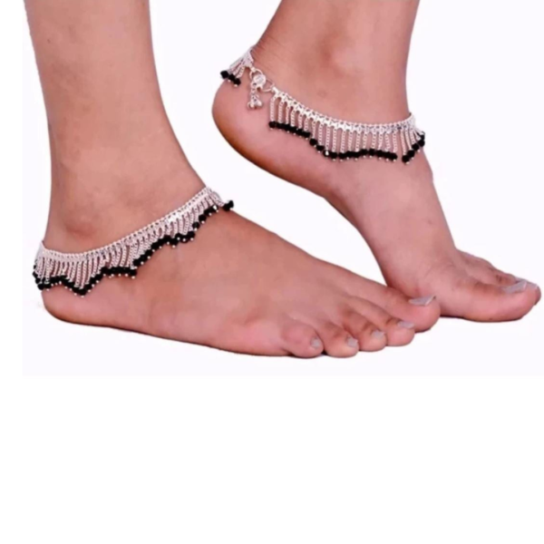 Beautiful Indian Traditional Silver Plated Partywear Payal Pajeb Anklets For Women And Girls