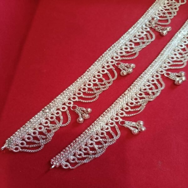 Beautiful Indian Traditional Silver Plated Partywear Payal Pajeb Anklets For Women And Girls