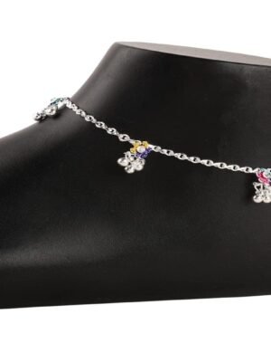 Beautiful Indian Traditional Silver Plated Partywear Payal Pajeb Anklets For Women And Girls
