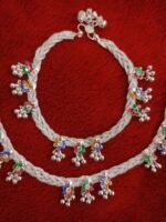 Beautiful Indian Traditional Silver Plated Partywear Payal Pajeb Anklets For Women And Girls