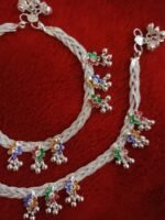 Beautiful Indian Traditional Silver Plated Partywear Payal Pajeb Anklets For Women And Girls