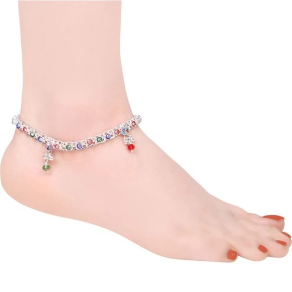 Beautiful Indian Traditional Silver Plated Partywear Payal Pajeb Anklets For Women And Girls