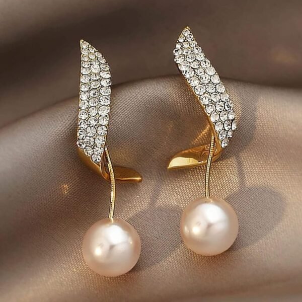 Korean Earrings Two Ways To Wear Pearl Wing Stud Earrings For Women And Girls