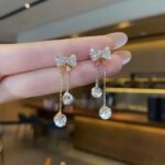 Korean Trendy Bow tie Partywear Earrings Western Fancy Earrings for Women Girls