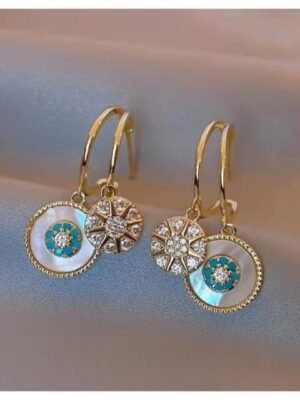 LC Imitation's Trendy Korean Western Partywear Unique Design AD/CZ Stone Earrings for Women and Girls