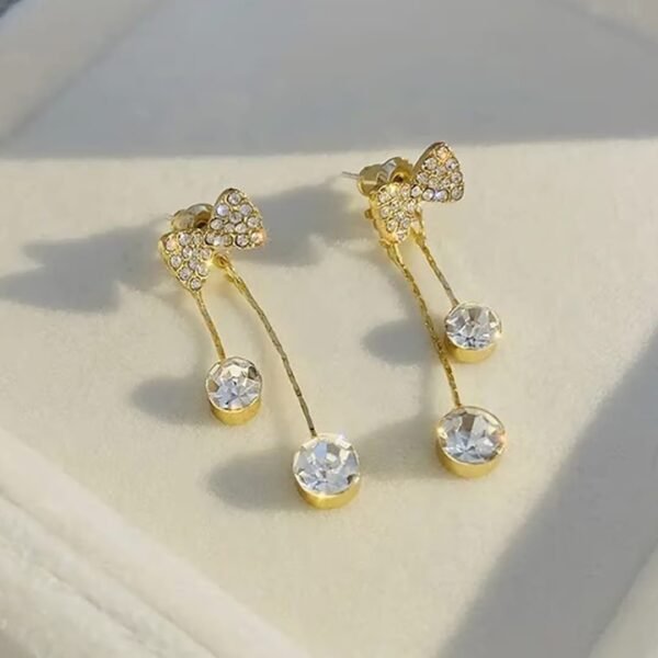 Korean Trendy Bow tie Partywear Earrings Western Fancy Earrings for Women Girls