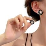 Stylish Korean Western Partywear Black Studs for Women and Girls