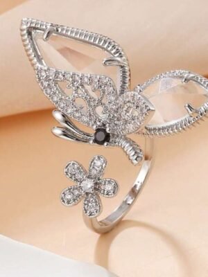 Stylish Elegance with LC Imitation's Korean Western Butterfly Cuff Ring
