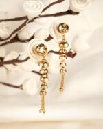 Elegant LC Imitation 2 Grams Gold Forming Suidhaga Earrings for Women