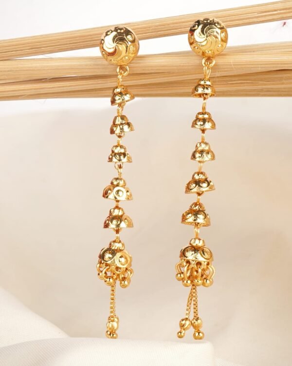 Elegant 2 Grams Gold Forming Suidhaga Earrings for Women