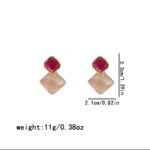 Exquisite Korean Western Partywear: Pink Monalisa Stone Earrings