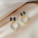 Elegant Korean Western Partywear Earrings with AD/CZ Stones: Perfect for Women and Girls