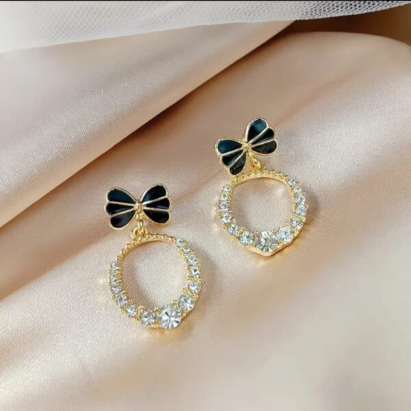 Elegant Korean Western Partywear Earrings with AD/CZ Stones: Perfect for Women and Girls