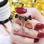 Elegant Korean Western Partywear Earrings with AD/CZ Stones: Perfect for Women and Girls