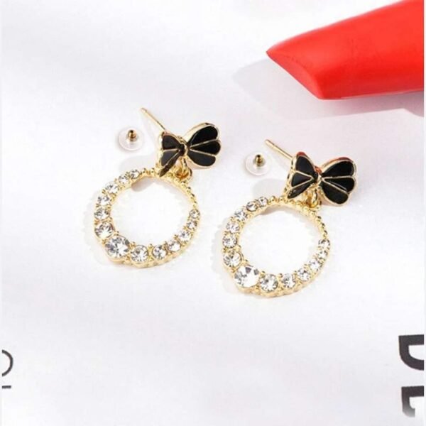Elegant Korean Western Partywear Earrings with AD/CZ Stones: Perfect for Women and Girls