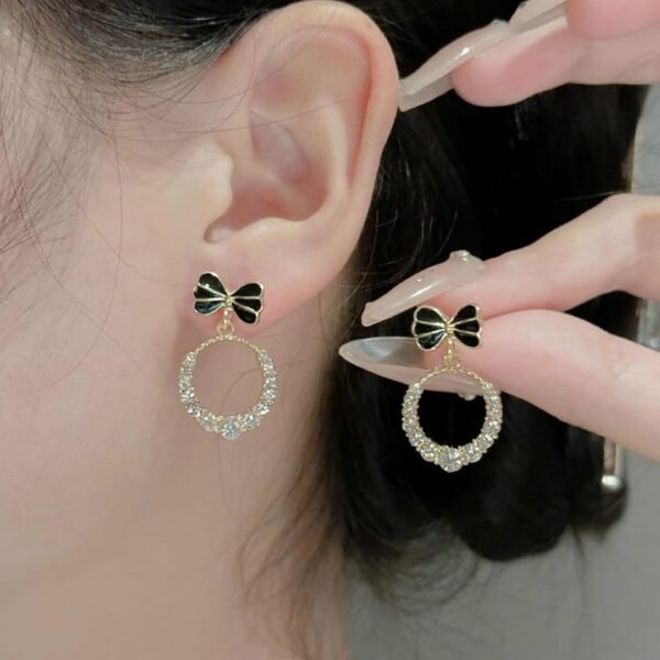 Elegant Korean Western Partywear Earrings with AD/CZ Stones: Perfect for Women and Girls