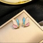 Elegant Korean Western Partywear Butterfly Stud Earrings for Women and Girls
