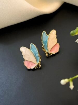 Elegant Korean Western Partywear Butterfly Stud Earrings for Women and Girls
