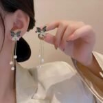 Stylize Your Look with LC Imitation's Korean Western Partywear Black Butterfly Earrings