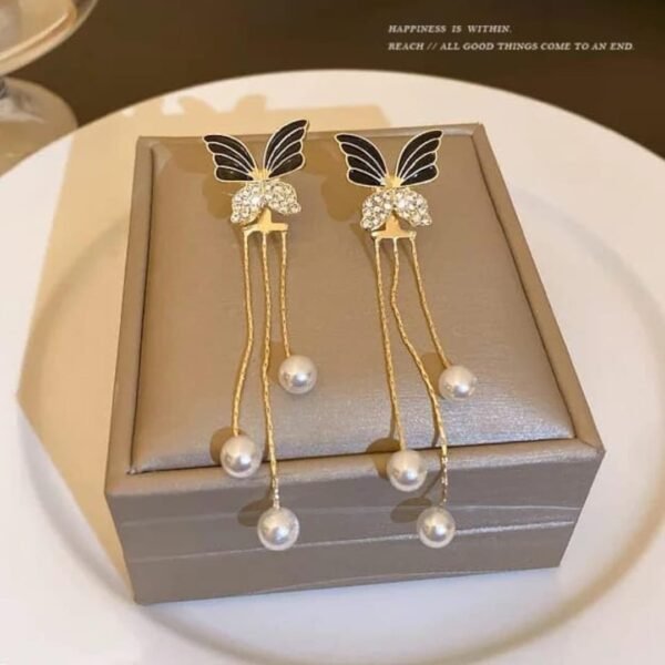 Stylize Your Look with LC Imitation's Korean Western Partywear Black Butterfly Earrings