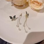 Stylize Your Look with LC Imitation's Korean Western Partywear Black Butterfly Earrings