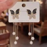 Stylize Your Look with LC Imitation's Korean Western Partywear Black Butterfly Earrings