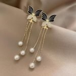 Stylize Your Look with LC Imitation's Korean Western Partywear Black Butterfly Earrings