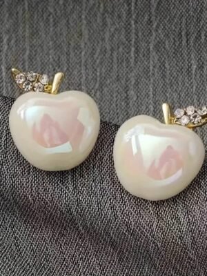 Adorable Mini Apple Design Studs - Perfect for Women and Girls