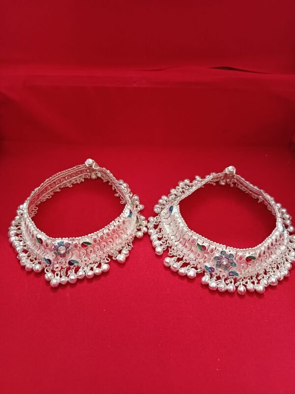 Indian Traditional Screw Anklets Payal Pair for Women Girls with Attached Ghungroo – Fashion Designer Barefoot Foot Imitation Jewellery