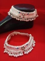 Indian Traditional Screw Anklets Payal Pair for Women Girls with Attached Ghungroo – Fashion Designer Barefoot Foot Imitation Jewellery
