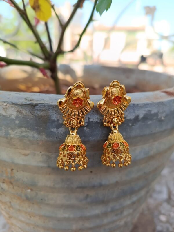 Trendy One Gram Gold and Micron Plated Brass Traditional South Screw Back Earring