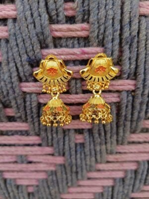 Trendy One Gram Gold and Micron Plated Brass Traditional South Screw Back Earring